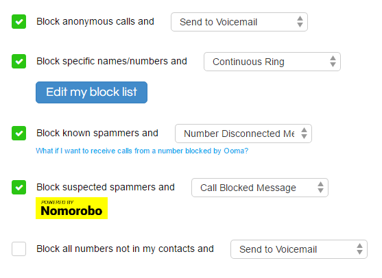 call block preferences redirect