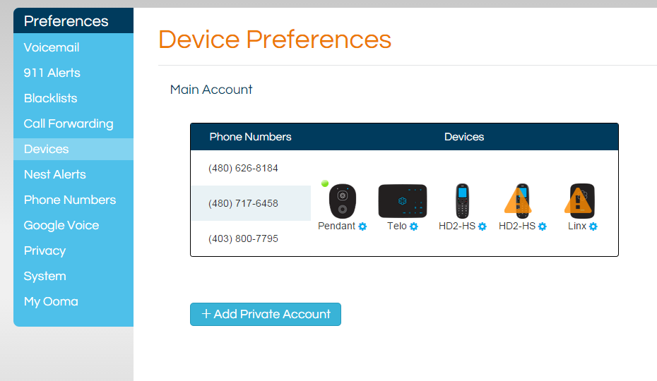 devices page