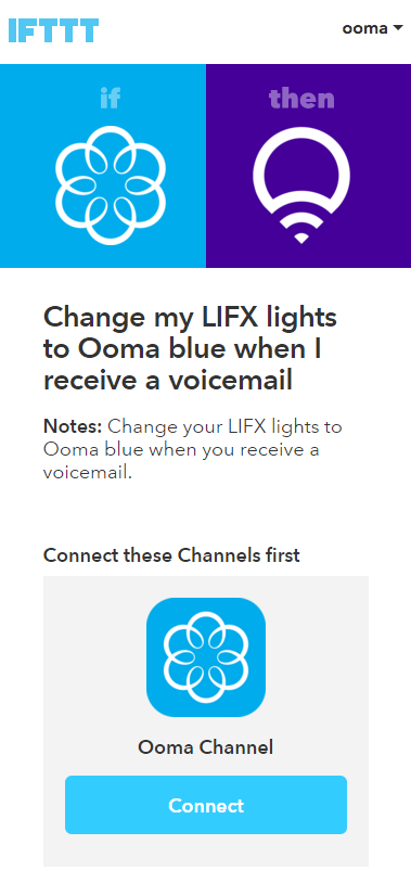 LIFX connect IFTTT