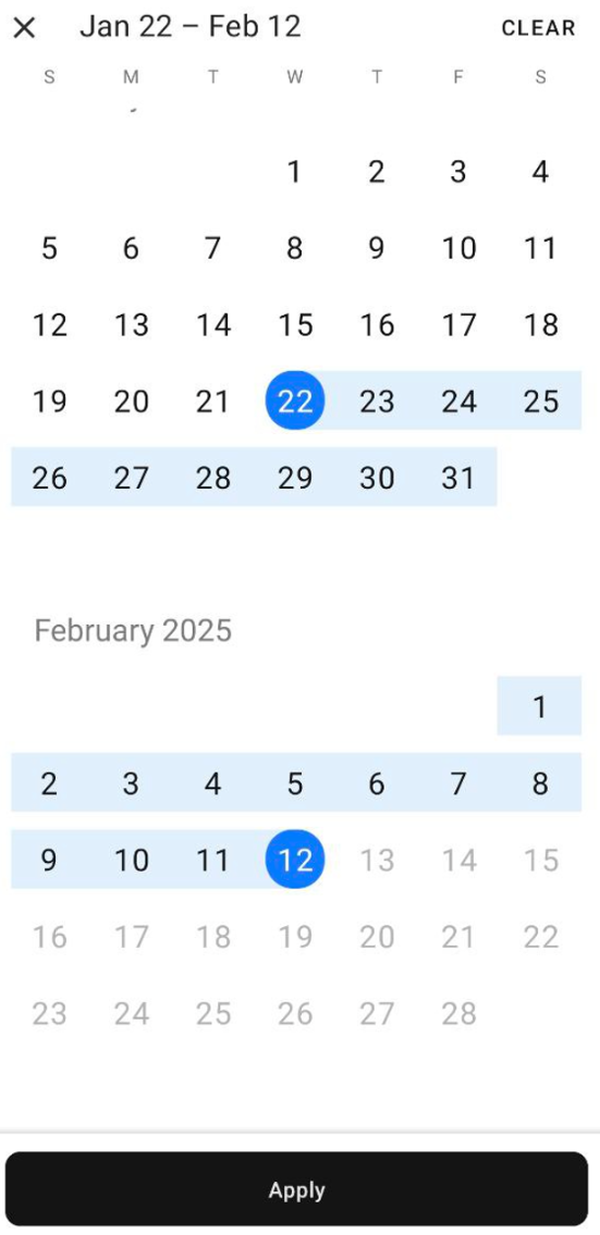 date range