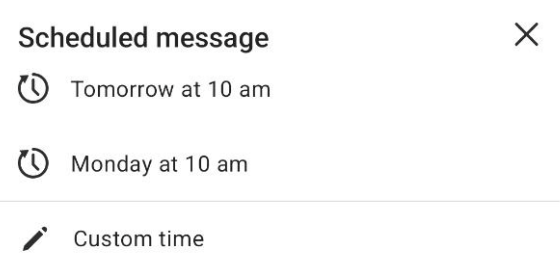scheduled message