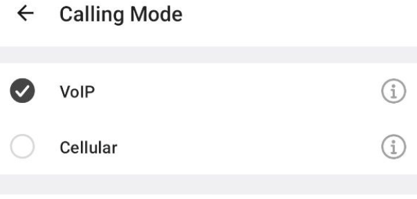 calling mode